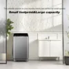 Washing Machine, 25 LBS Full Automatic Portable Washing Machine with 8 Water Levels and 10 Programs Laundry Drain Pump, Grey Low 6