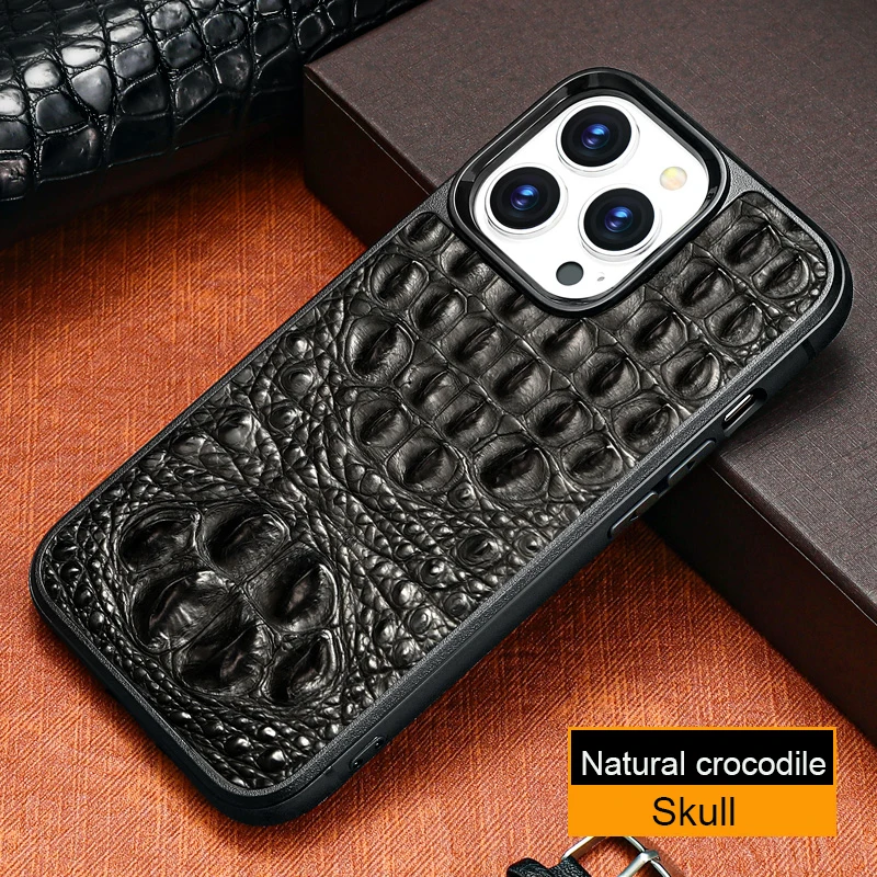 

Real Crocodile case For Iphone 13 14 15 pro max 11 12 pro 13 mini xs max 8plus Genuine leather Heavy protective shockproof cover