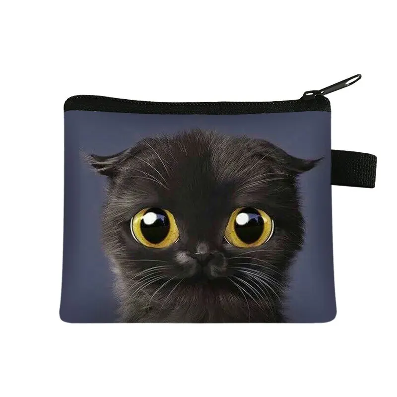 Cartoon Cat Coin Purses Card Holder Handmade Change Purse Small Wallets Women Clutch Zipper Coins Bag Pouch Cat Mini Wallet coin purse coin wallet change bag women wallet card wallet