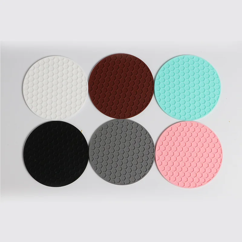 Tappetino Isolante Impermeabile In Silicone Rotondo Per Tazze E Ciotole Porta Tovaglietta Spesso Ideale Per Uso Domestico E In Ufficio Nero~p125266193