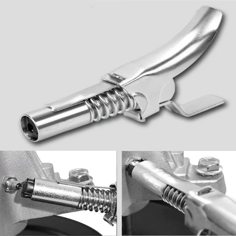 

New Button Type Grease Gun Nozzle Lock Clamp Type High-Pressure Grease Nozzle Head Manual High-Pressure Oil Injection Nozzle