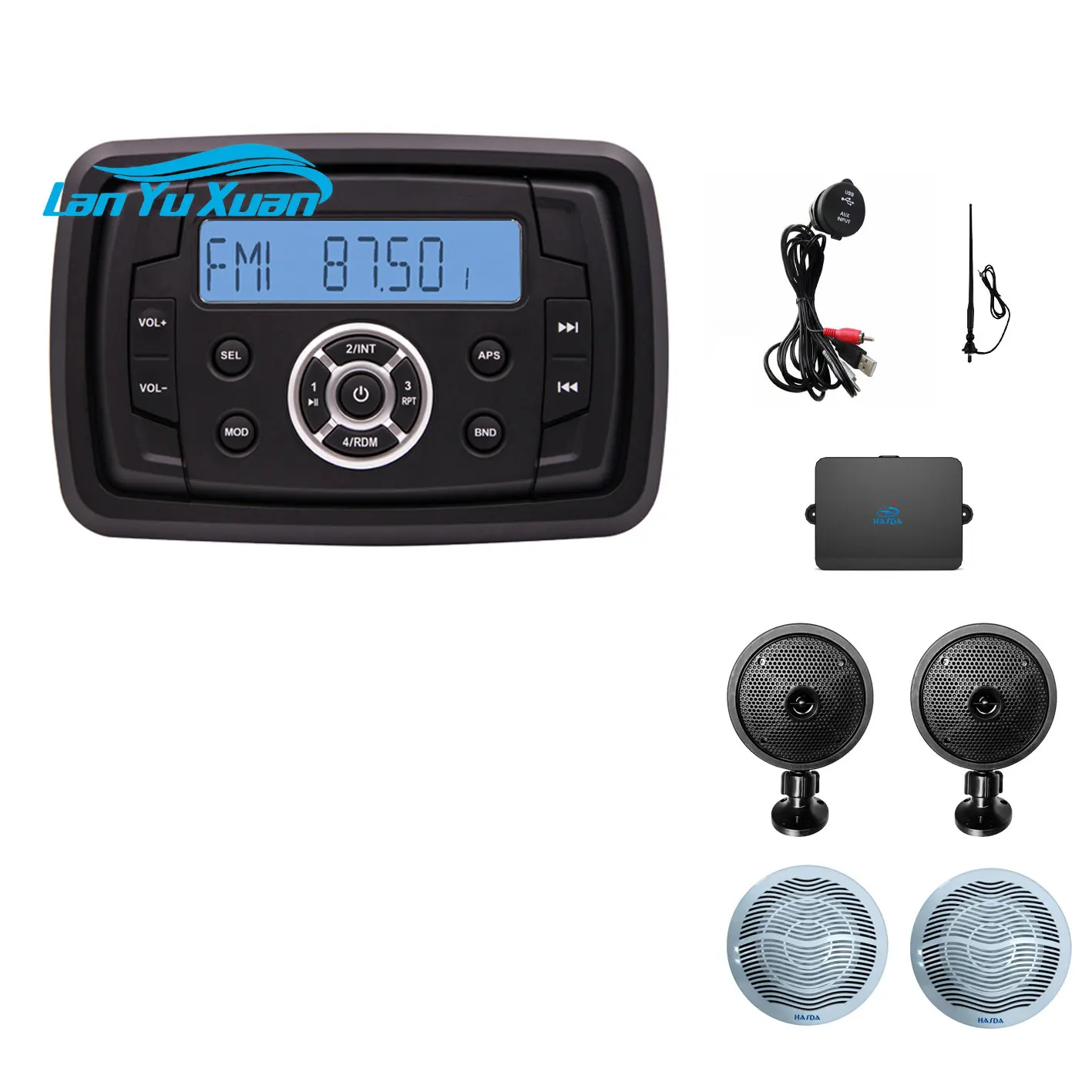 l  marine   Media Receiver package speakers with MP3  Player bt  Radio  two 6.5 inch speakersH806+H058 for ATV UTV Motorcycle trx duo 10khz 60mhz sdr receiver sdr radio 16bit adc 2tx