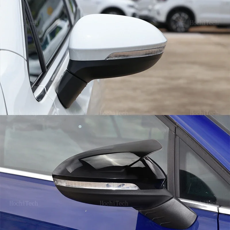 스포츠 경적 모양 블랙 백미러 커버, 사이드 미러 캡 액세서리, 폭스바겐 VW 골프 8 MK8 VIII 8R R GTI GTE GTD 20-25
