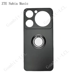 ZTE Nubia Music Ring Holder Silicone Phone Cover - TPU Soft Case, 2024 Edition, 6.6 for Nubia Music (Ring Case Black)