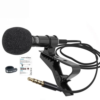 GAM-140 microfono con clip per collare, microfono per registrazione del telefono cellulare, microfono per intervista portatile