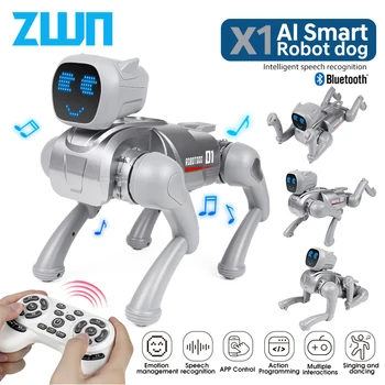 ZWN X1 RC AI Smart RC Robot Dog Toys Comando vocale programmabile con canto e danza Giocattolo telecomandato Miglior regalo per i bambini