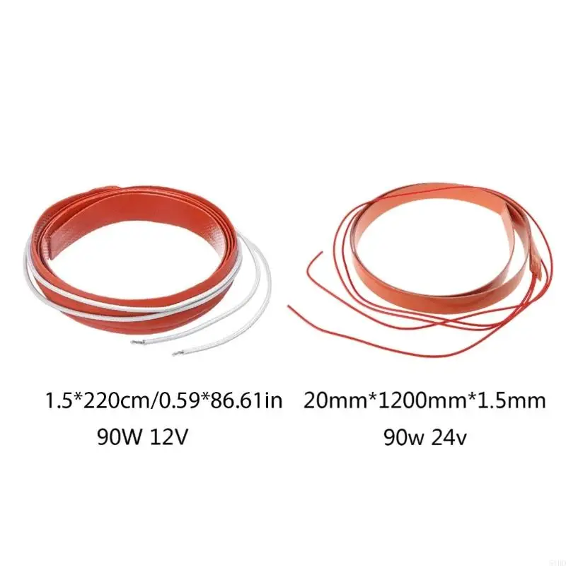 51BD 90W 12/24V Flexible Silicone Heater Thermal Electric Heating Pad for De-icing Windshield Wipers Parts Accessies