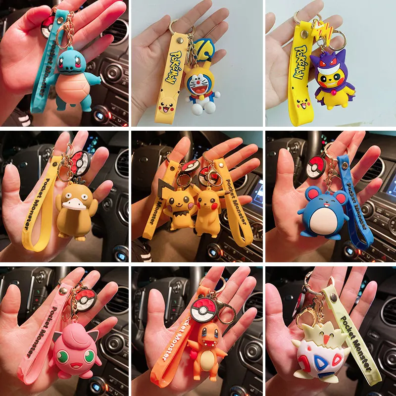 

Anime Pokemon Accessories Figures Toys Dolls Quality Keychains Pikachu Kids Birthday Cute Gifts Backpack Room Decoration