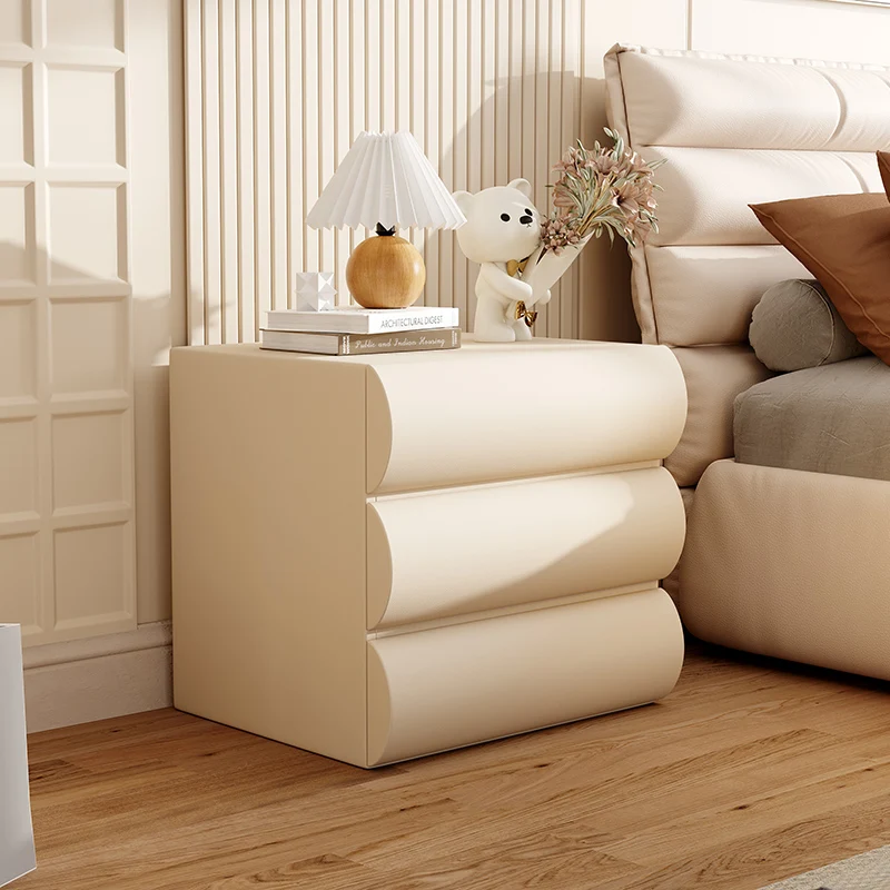 

Тумбочка из массива дерева, современный белый ночной столик в японском и скандинавском стиле, роскошный, экономия пространства, угловая мебель для спальни