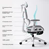Ergonomic Computer Chair Home Office Lumbar Support Gaming chair Reclining Latex seat Breathable Mesh 4D Adjustable Armrest 4