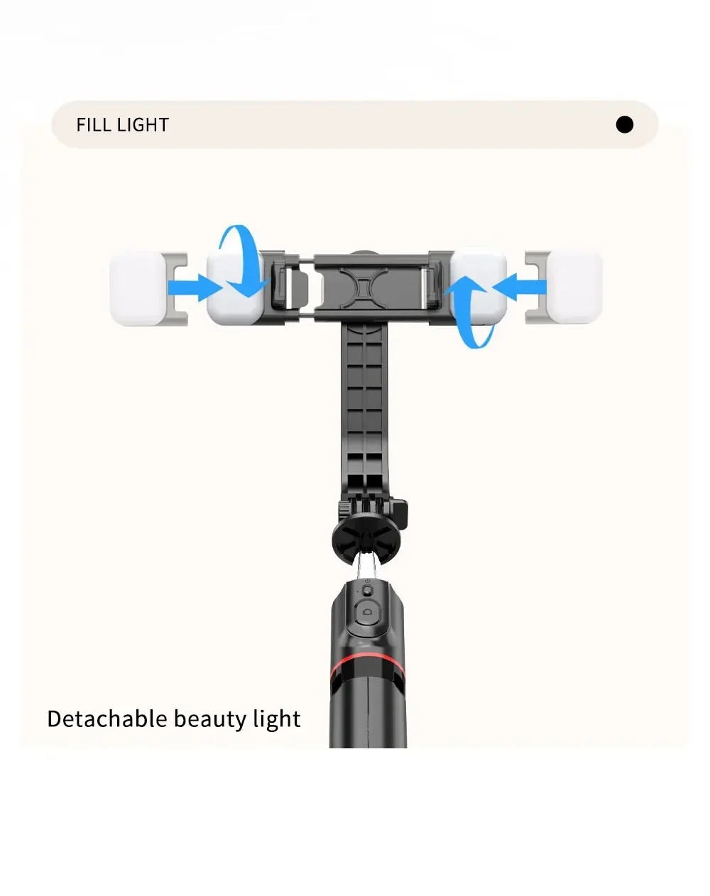 Description Picture 6 of itemFoldable Selfie Stick Doule LED Fill Light with Wireless Bluetooth Remote Desktop Tripod Stand For iOS Android Smartphone Holder