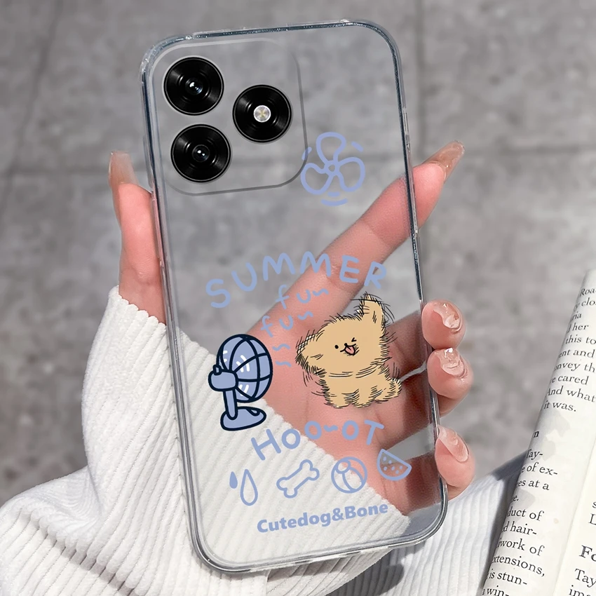 Cute Panda Puppy Soft Silicone TPU Clear Phone Case Back Cover