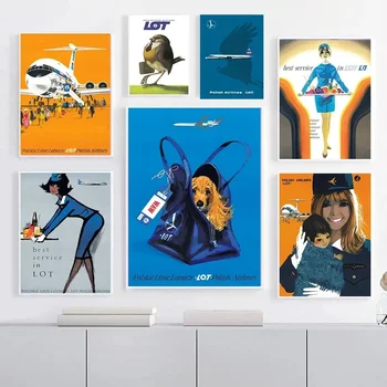 Arte moderna Tela Pittura Polonia Pubblicità Poster LOTTO Miglior servizio Polacco Airlines Pubblicità Casa Cuadros Decorazione