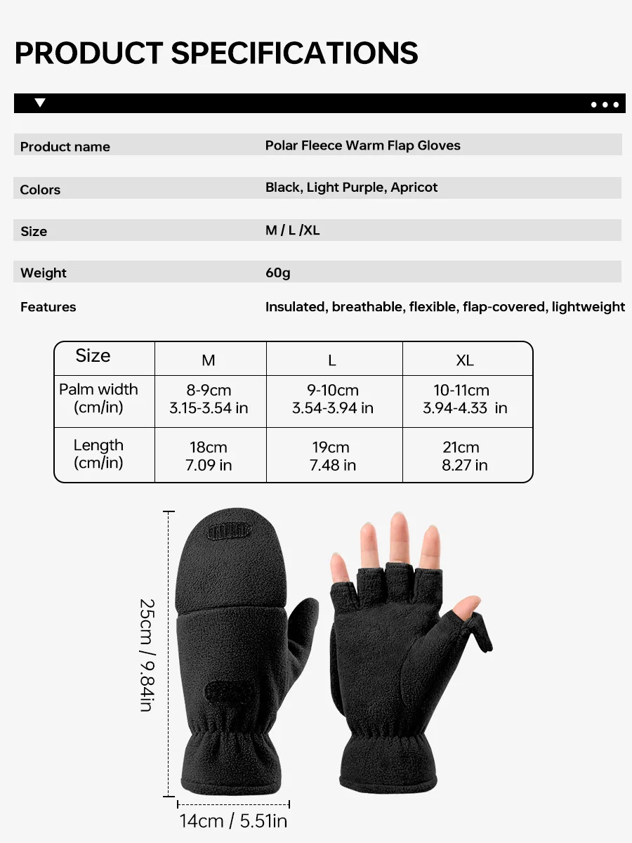 Description Picture 5 of itemCycling Thermal Gloves Universal Winter Fleece-Lined Gloves Windproof, Non-Slip Thermal Cycling Gloves MTB Sports Fleece Gloves