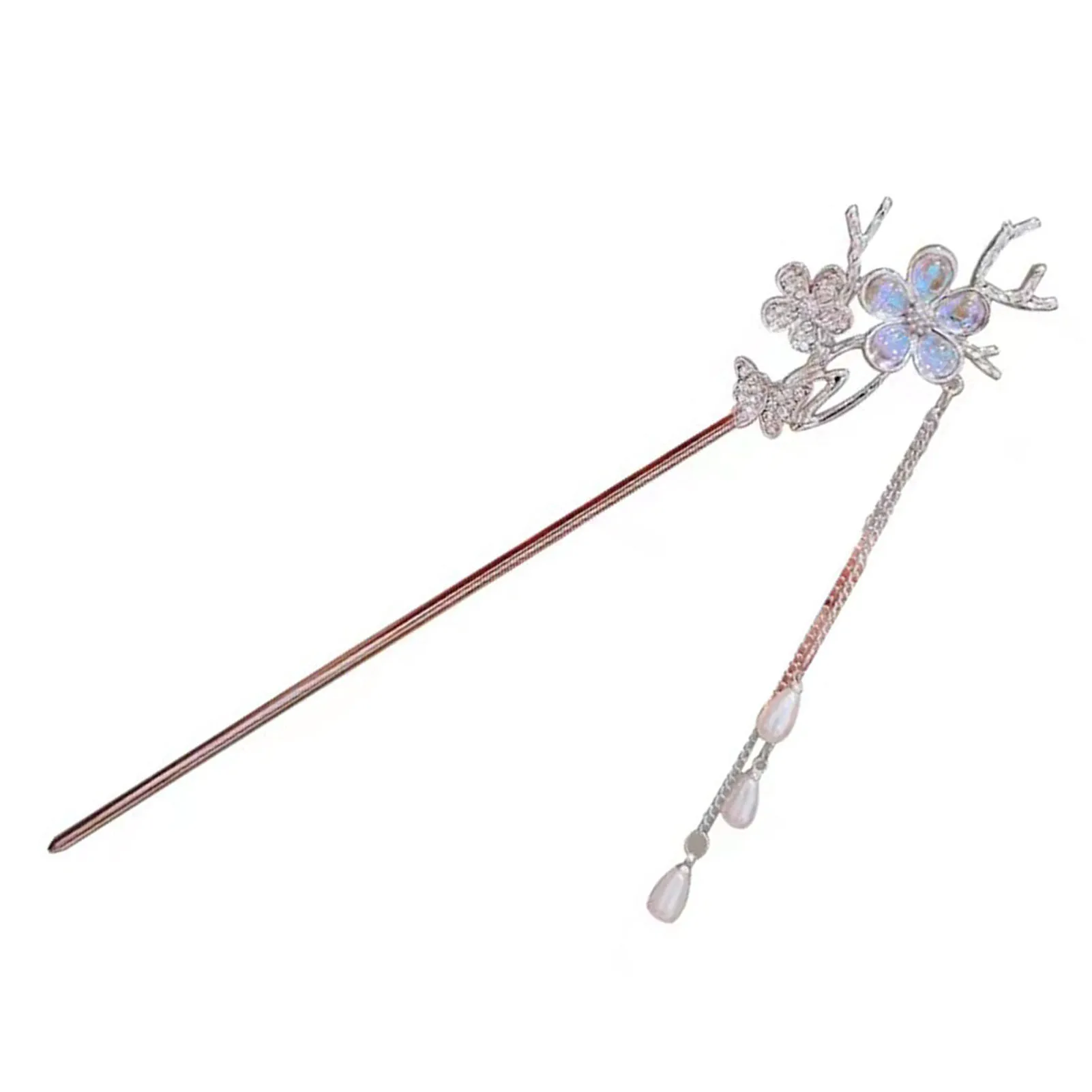 

Women Flower Butterfly Hair Clasp Sticks Stable Grips Bridal Hair Jewelry Accessories for Christmas Wedding Party Gift