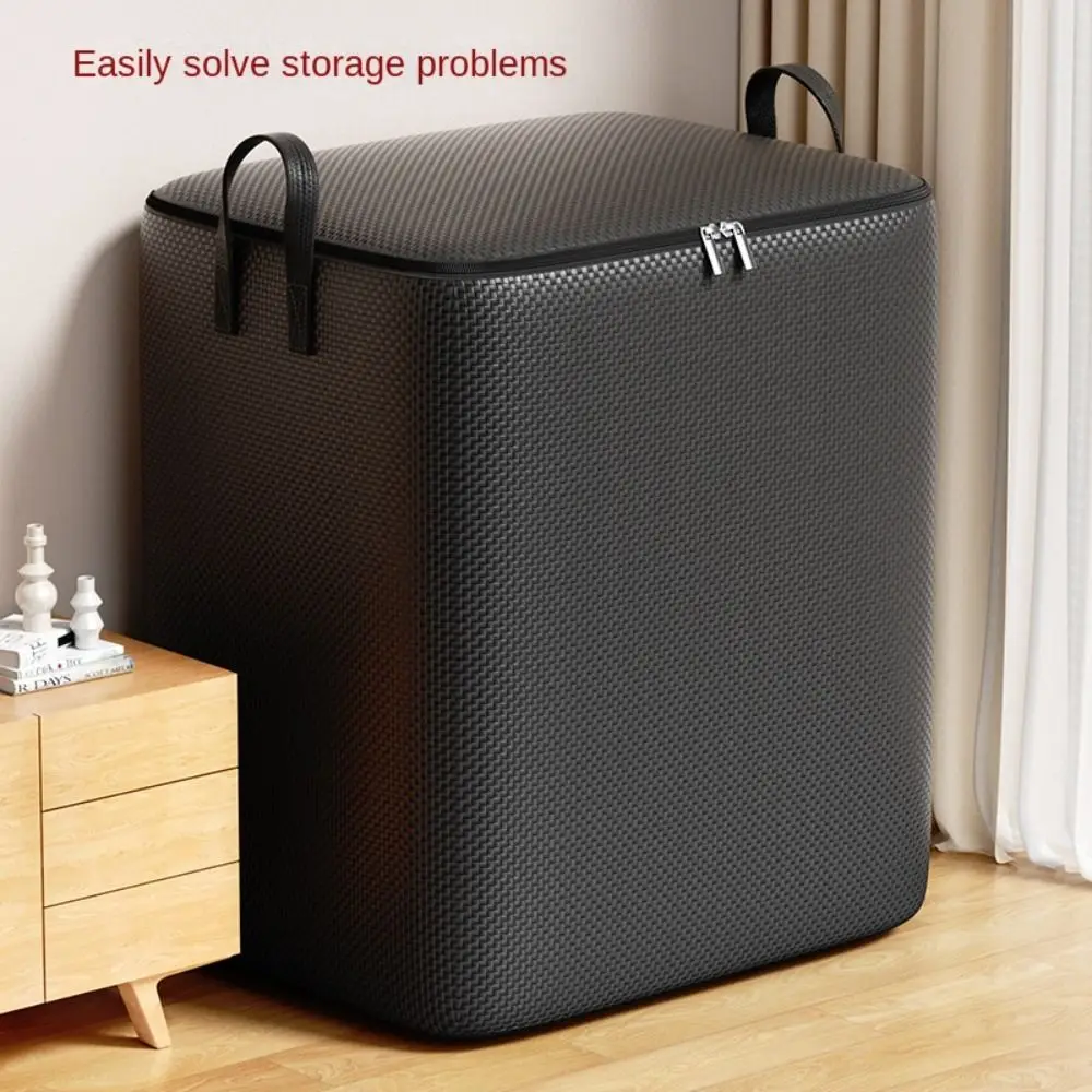 New  Weave Storage Bag Foldable Closet Organizer Storage Containers Dust-proof Storage Bags Sorting Storage Box with Handles 3