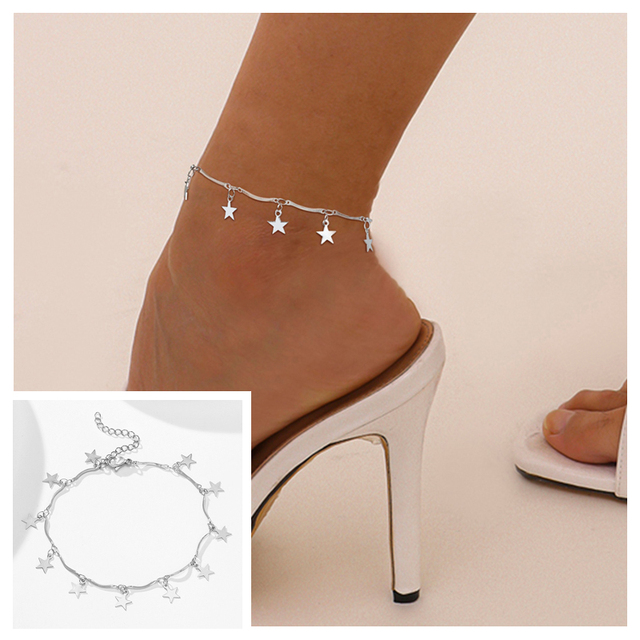 Chain Anklet for Women Girls Adjustable Summer Beach Chain Anklet Bracelet Mother's Day Gifts Stainless Steel Not Allergic