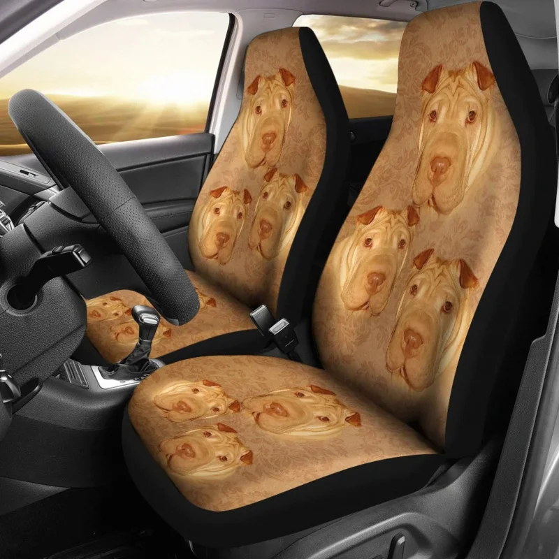 

Shar Pei Dog Print Car Seat Cover 2 PCS