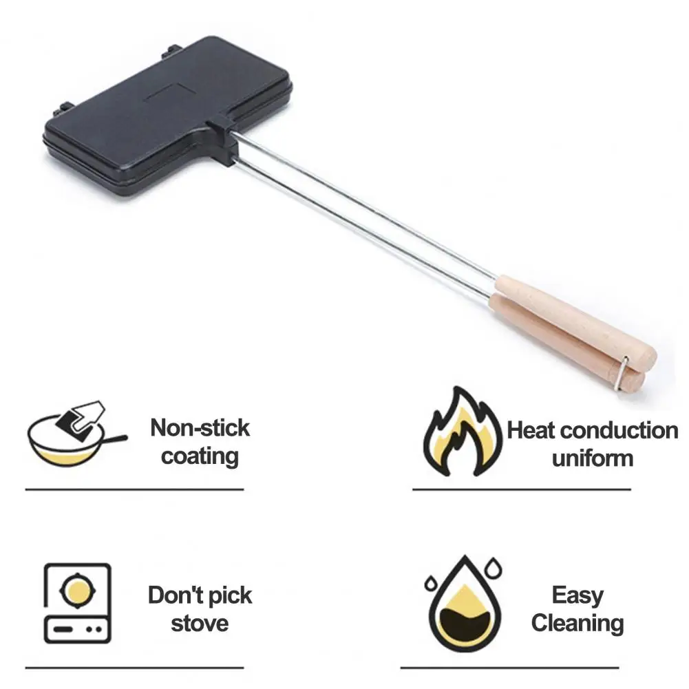 

Anti-scalding Sandwich Pan Gas Stoves Sandwich Pan Portable Campfire Sandwich Maker Long Handle Aluminum Alloy for Mountain