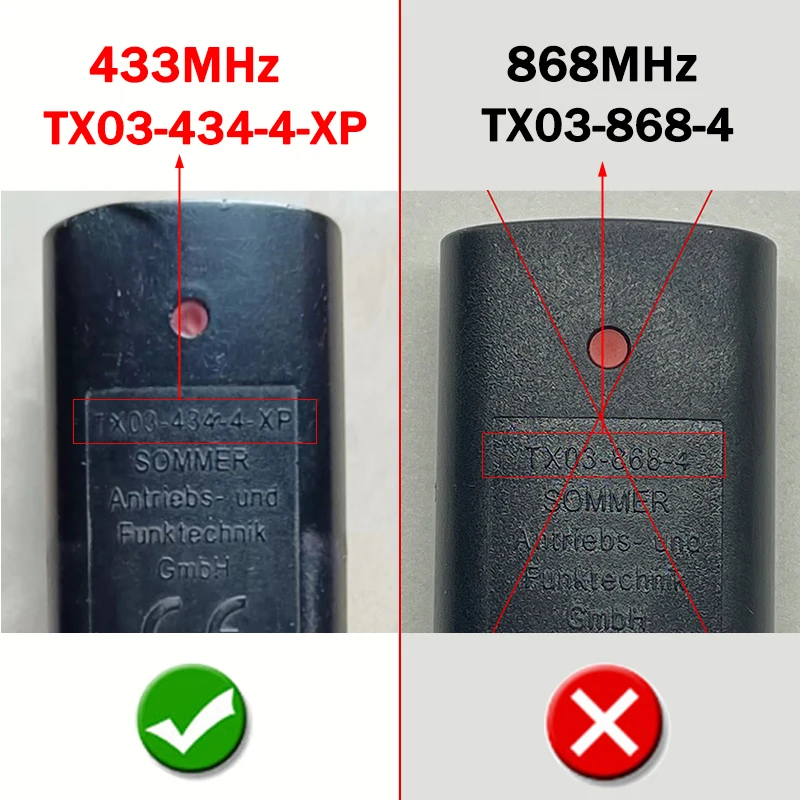 SOMMER 4013 TX03 434 4 XP Garage Remote Control Gate Opener 434MHz Rolling Code SOMMER 4014 4022 TX02-434-2 Hand Transmitter 3
