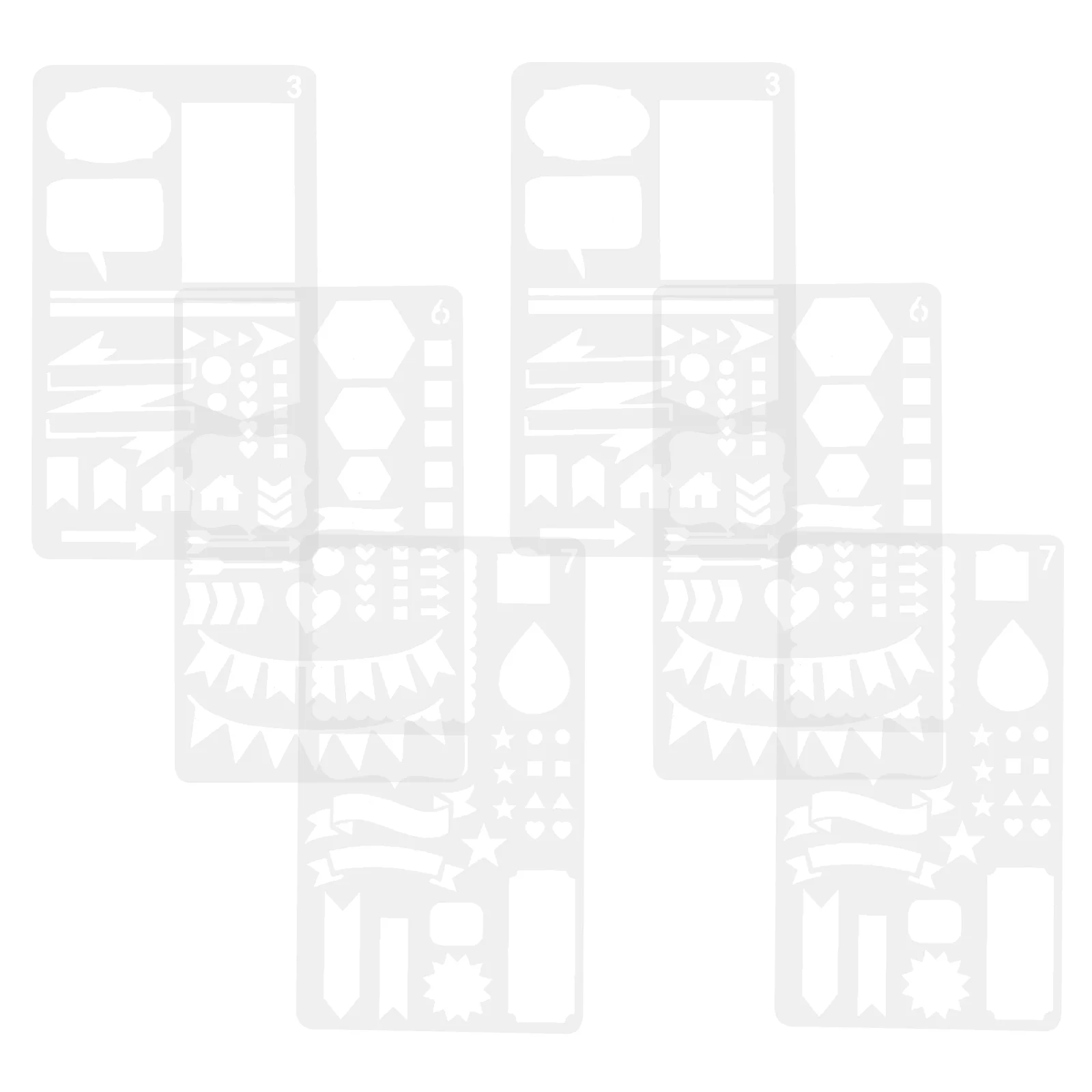 

6pcs DIY Journal Stencils Notebook Graffiti Templates Drawing Stencils Painting Tools