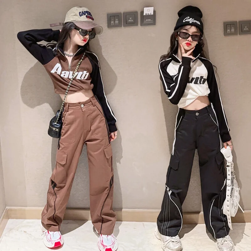 

Girls Spring and Autumn Clothing Sweatshirt Pants 2 Piece Set 4-16 Years Children's Outdoor Outfits Casual sports fashion suit