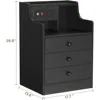 Bedside Table Set of 2 with Charging Station and Storage, Bedroom Bedside Table Set of 2 6