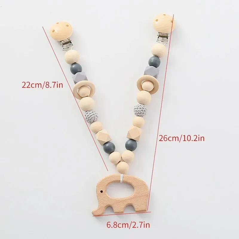 Bebeluș croșetat manual animal fag elefant iepure suzetă clip cărucior pandantiv accesoriu calmant bebeluș suzetă lanț_voghion.com