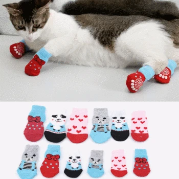 창의적인 애완 동물 용품 강아지 고양이 신발 슬리퍼, 미끄럼 방지 양말, 애완 동물 귀여운 실내, 작은 개 고양이 스노우 부츠 양말