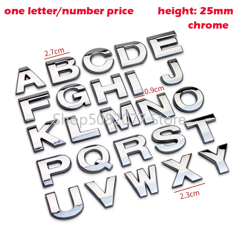 NewL Benutzerdefinierte Metall-Buchstaben für Auto und Briefkasten,  Hausaufkleber, Emblem, Namensschild (schwarz – große Größe) : :  Auto & Motorrad