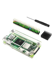 Raspberry Pi Zero Kit: Acrylic Case with Aluminum Heat Sink & 40 - Pin GPIO Header (Transparent)