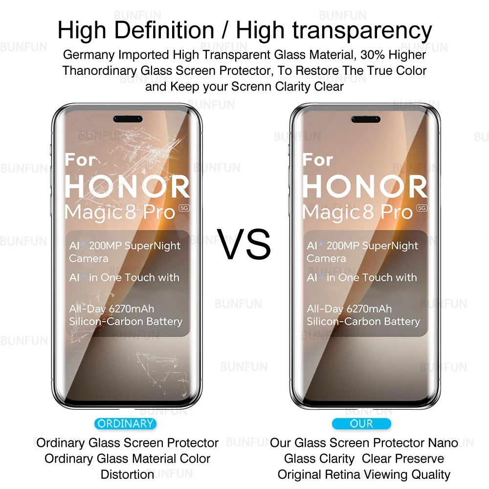 High-Quality Curved Tempered Glass Screen Protector - Pack of 2