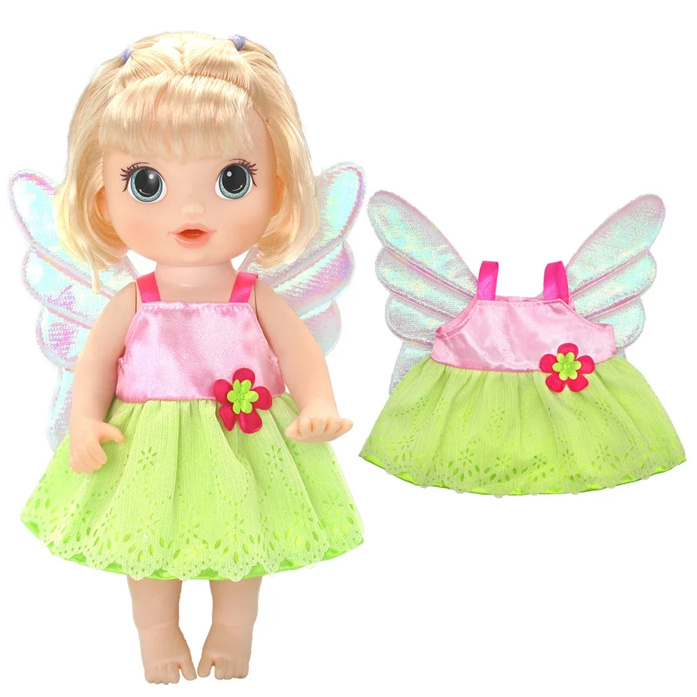 30 cm Babypuppen Kleid Sommer Grün Pailletten Kleid 12 "Baby Spielzeug Kleidung Kinder Mädchen Weihnachtsgeschenke – Detail 5