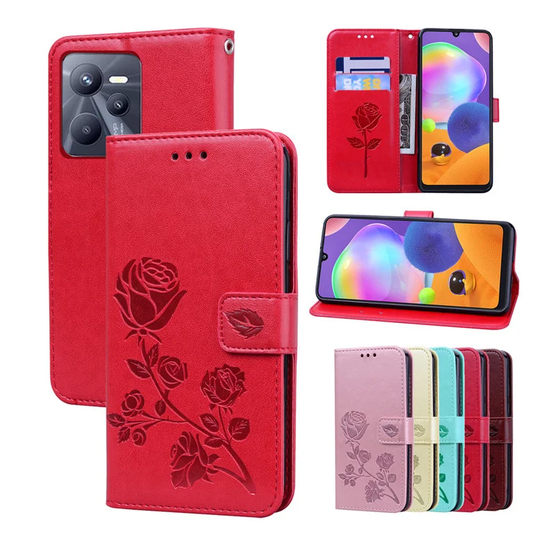 

Leather Flip Case For Realme C35 C31 C21Y C25Y C20 C17 C15 C12 C11 C3 C2 9 9i 8 8i 7 7i 6 5 V23 Q3 GT Neo 2 3T Pro Plus Cover