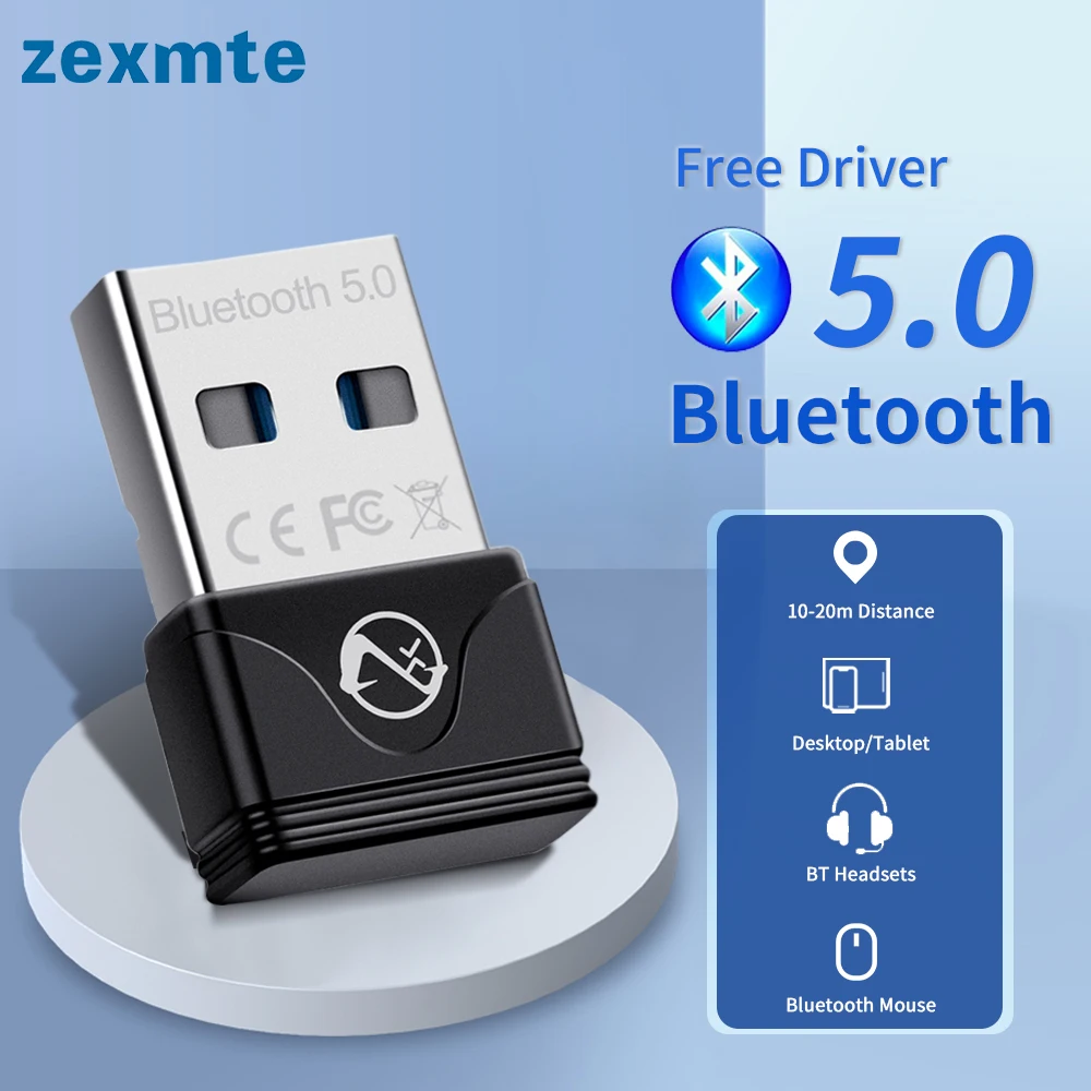 ZEXMTE Adaptateur USB Bluetooth 5.0 Dongle USB Adaptateur sans Fil