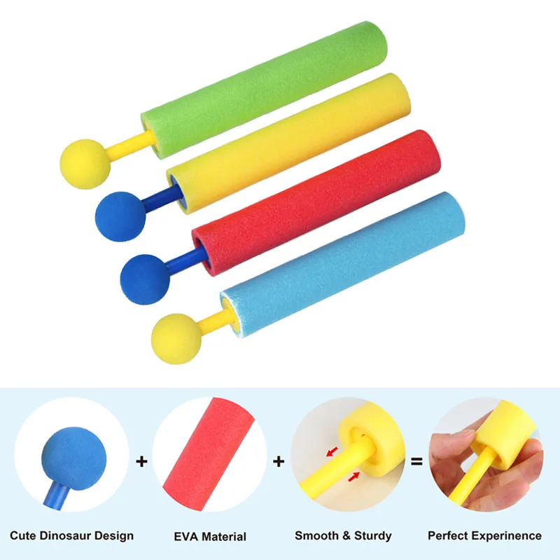 4pcs Water Blaster Water Guns for Kids Shooter Portable 4 Colors 30ft Range Children Foam Water Gun Summer Swimming Pool Toys 4
