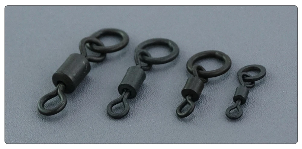 Hirisi 20 Stück Karpfenangeln Wirbel für Chod Rig Link mit massivem Ring Terminal Angelgerät Fishing Snap Wirbel AE045S – Detail 5