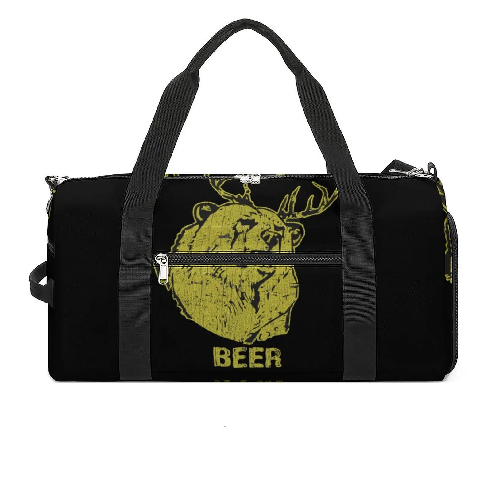 

Трехкомпонентная спортивная сумка Bear Deer с рисунком пива, классная сумка для спортзала и плавания с животными, Портативная сумка для фитнеса с рисунком Смешные Женские сумки Couple