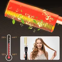 Electric Heating Comb Fast Heating Portable Travel Anti-Scald Beard Straightener Hair Styling Tool 2 in1 Hot Comb 2