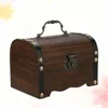 Wooden Treasure Box Piggy Bank Storage Containers Money Saving Antique Design Vintage Chest Handmade Kids Gift Home Storage 4