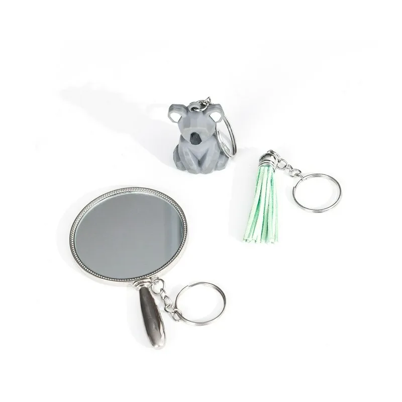 DIY Key Chains Key Ring AccessoriesSilver Plated Metal Blank Keyring Keychain Split Ring Keyfob Key Holder Rings Women Men