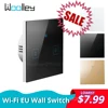 Woolley Wifi EU Touch Switch Black White Golden Smart Wall Light Switches Glass Panel 1/2/3 Gang Work with Alexa, Google Home 1
