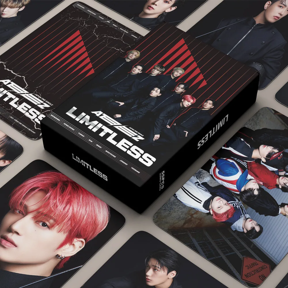 

55pcs Kpop ATEEZ 2ND JAPAN ALBUM LIMITLESS Photocard Lomo Cards Fashion Photo Card Gifts For Women Poster Map Postcard