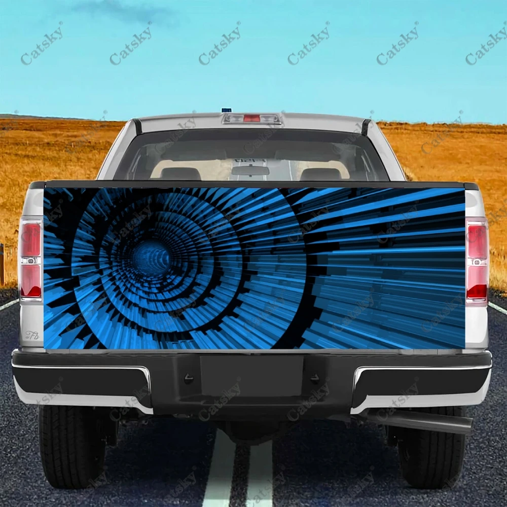 

Abstract Blue Water Truck Tailgate Sticker Decal Wrap Vinyl High-Definition Print Graphic Suitable for Pickup Trucks