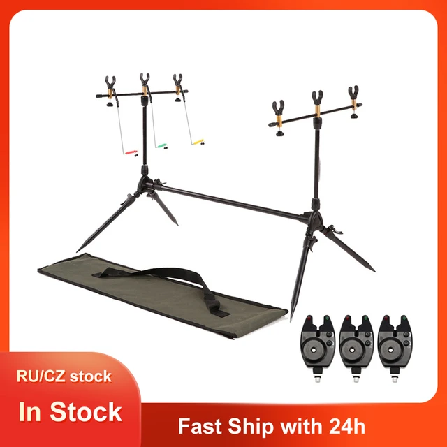 Lixada Adjustable Retractable Carp Fishing Rod Pod Stand Holder Fishing  Pole Pod Stand with Bite Alarms Swingers Indicators Kit - AliExpress