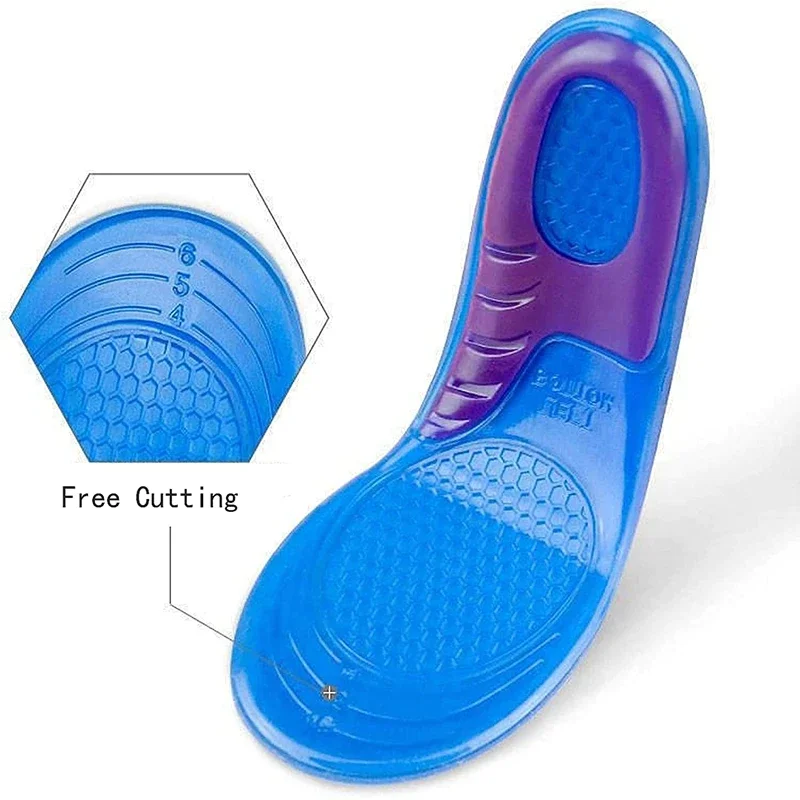 Par Palmilha Ortopédica Gel de Silicone para Dores nos Pés Anti Impacto para Sapato