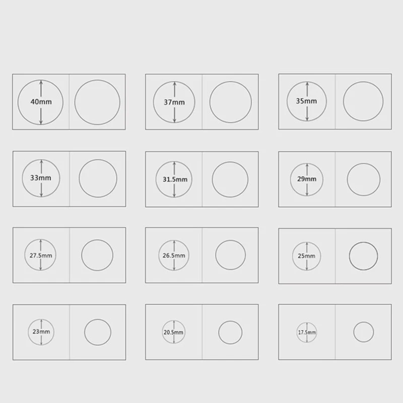 50PCS Storage Stamp Holder Square Cardboard Case Coin Album Collection Coin Holders Flip Clip Coin Cover Storage Supplies