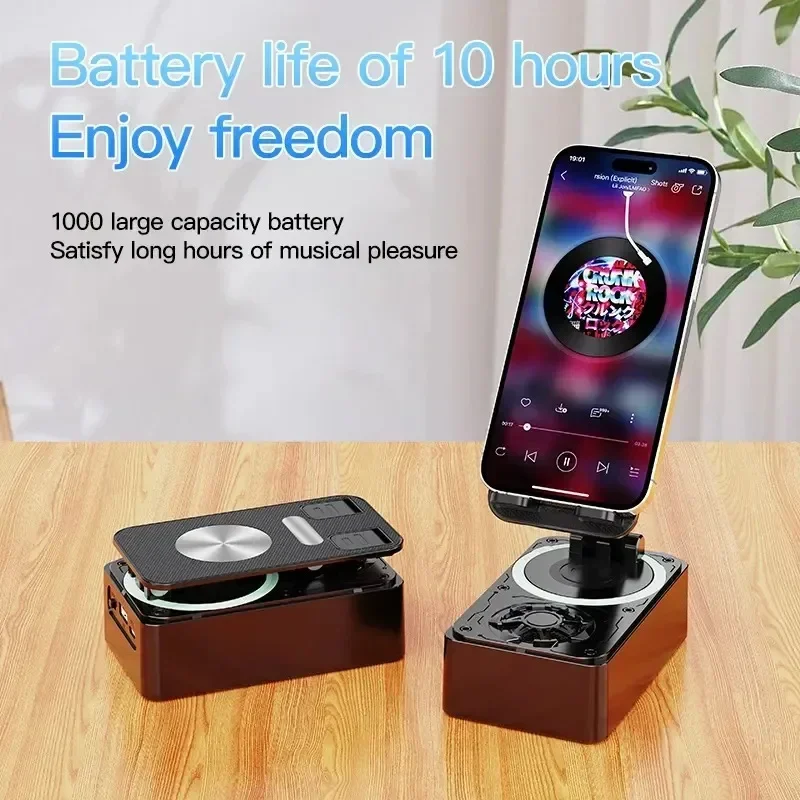 New Bluetooth Speaker with Cell Phone Holder Stand Adjustable Desktop Live Lazy Tablet Bracket Support Portable Wireless Speaker