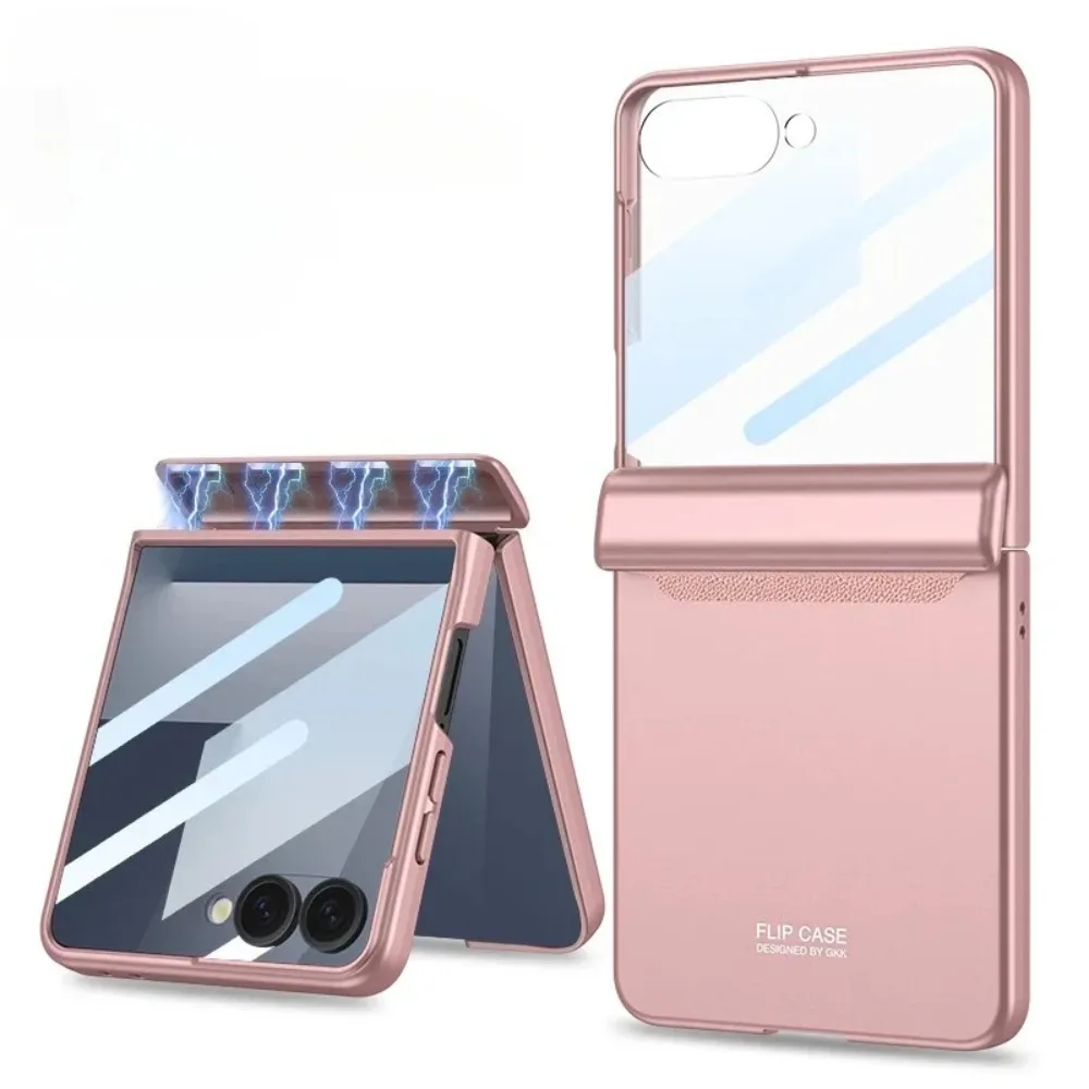 Magnetic Hinge Protection Hard Shell Phone Case with Front Screen Protector