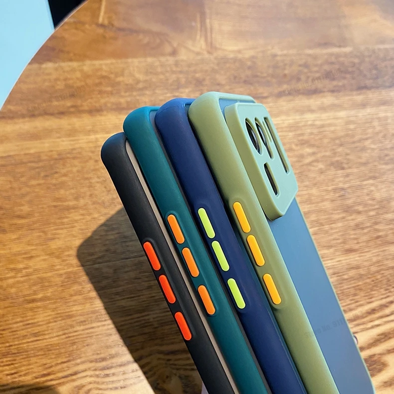 Shockproof Matte Back Cover with Camera Lens Protection - Silicone Phone Case